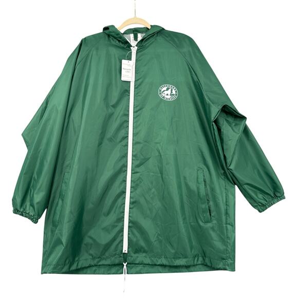 Defenders of Wildlife Green Drawstring Hood Pockets Hooded Windbreaker Jacket OS - Picture 1 of 6